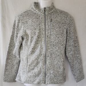 Andrew Marc New York Fleece Zip up Performence Marled Sweater with pockets W Med